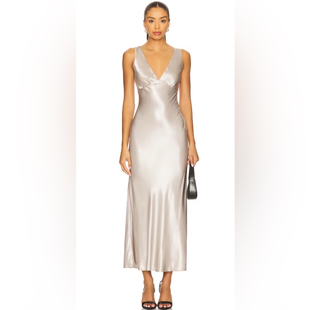 Tove Slip Dress in Smoke Small